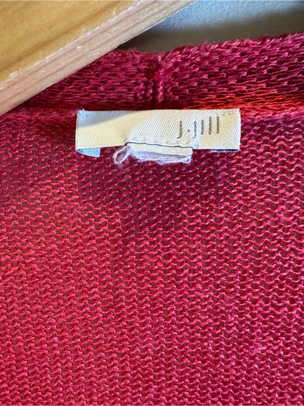 J.Jill linen blend Open-Front Long Cardigan Sweater tomato red lagenlook small - Picture 3 of 4